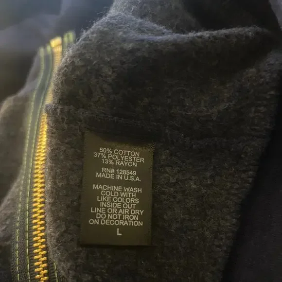 NWOT Aviator Nation 5 Stripe Zip Hoodie Navy Unisex Large Made in USA - Picture 9 of 9